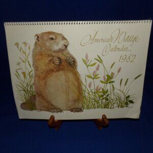 Vintage American Wildlife Art Calendar - Artist  L.K. Powell - 1982